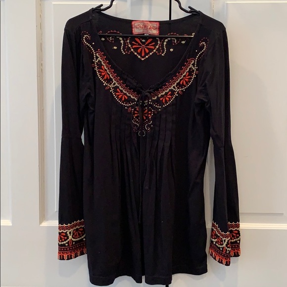 JWLA black tunic top with embroidery Size M - Picture 1 of 5